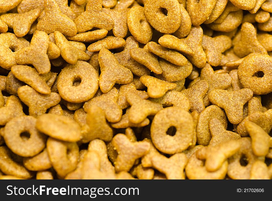 Close up dry pet food