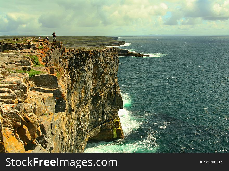 Cliffs at the highest point of Inishmore island. Cliffs at the highest point of Inishmore island