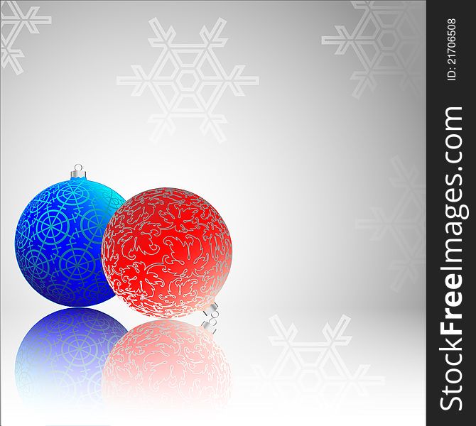 Christmas balls. Christmas baubles with reflection. Vector illustration