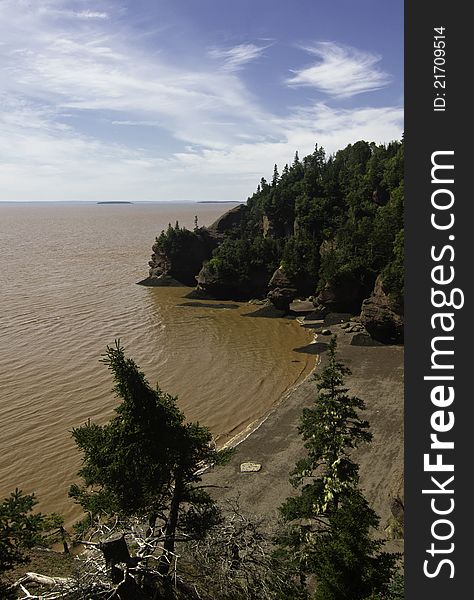High tide setting in at the Hopewell Rocks (New Brunswick, Canada)