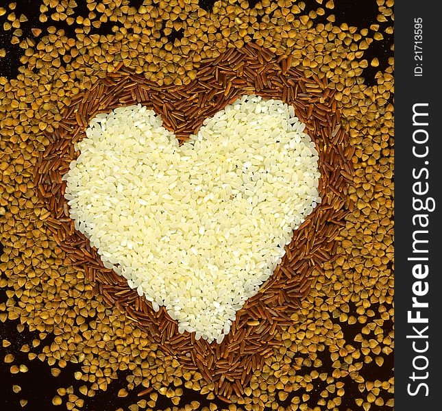 Heart from buckwheat and rice