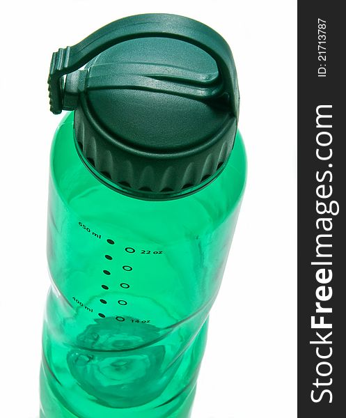 Plastic water bottle for runners and workouts. Plastic water bottle for runners and workouts