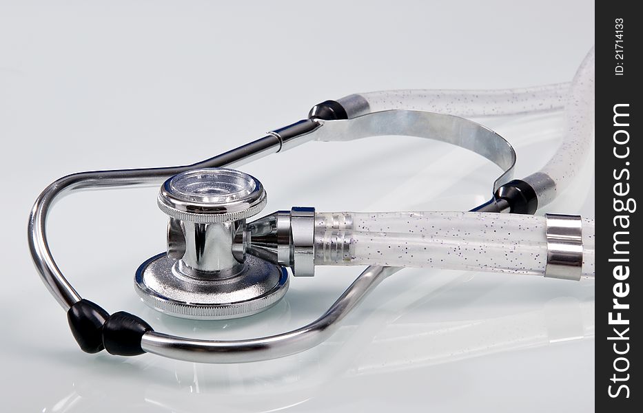 Doctors stethoscope on a clean white backdrop. Doctors stethoscope on a clean white backdrop