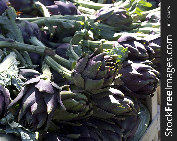 Some artichokes at market place