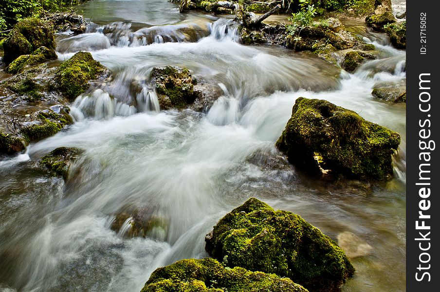 Rocks And Waterfall