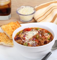 Chili With Cheese Bread Royalty Free Stock Photo Chili With Cheese Bread Royalty Free Stock Photo
