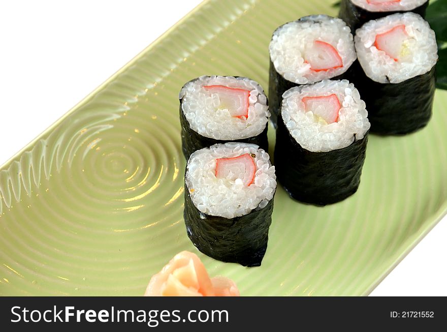 Japanese Cuisine - Sushi Roll with seaweed