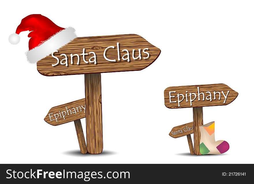 Funny signs for the arrival of Christmas and Epiphany. Funny signs for the arrival of Christmas and Epiphany