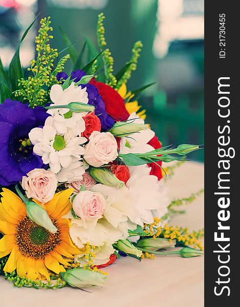 Colored wedding bouquet for brides. Colored wedding bouquet for brides