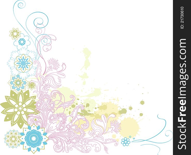Abstract floral background. Raster version of illustration