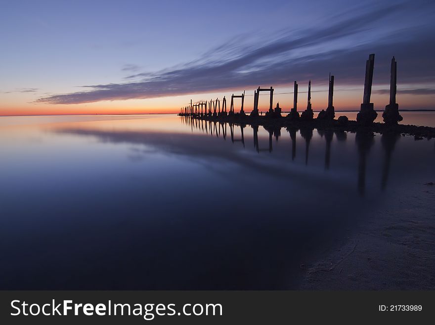 Old Pier At Sunset