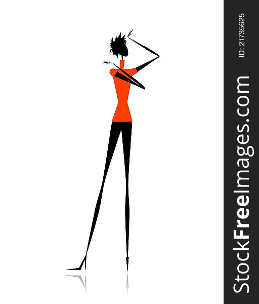 Fashion Girl Silhouette For Your Design