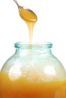 Honey Jar And Spoon Royalty Free Stock Images Honey Jar And Spoon Royalty Free Stock Images