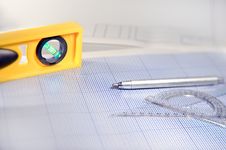 Tools Of The Architect. Stock Photo Tools Of The Architect. Stock Photo