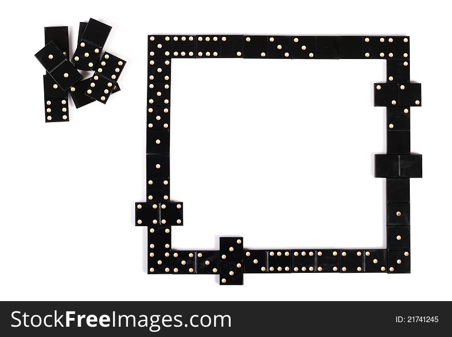 Frame of black domino stones. Frame of black domino stones