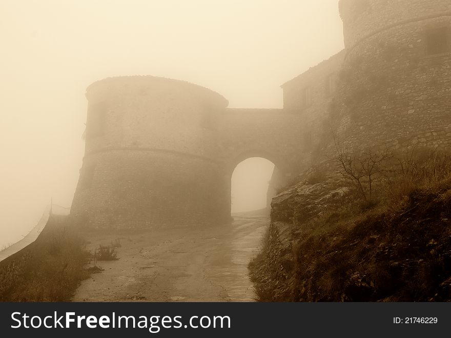 Tower in the fog