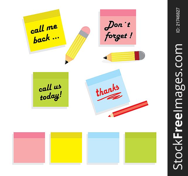 Messages written on post it cards. The blank ones are very useful for your individually text message. Messages written on post it cards. The blank ones are very useful for your individually text message.