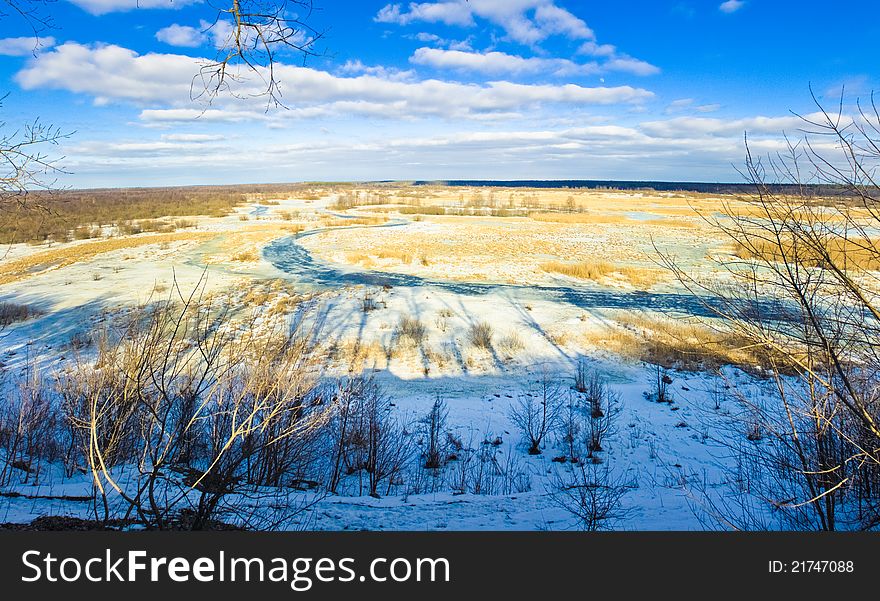 Winter landscape in snow. Beautifu view. Winter landscape in snow. Beautifu view