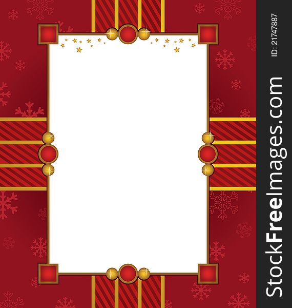 Red and gold christmas frame with copy space