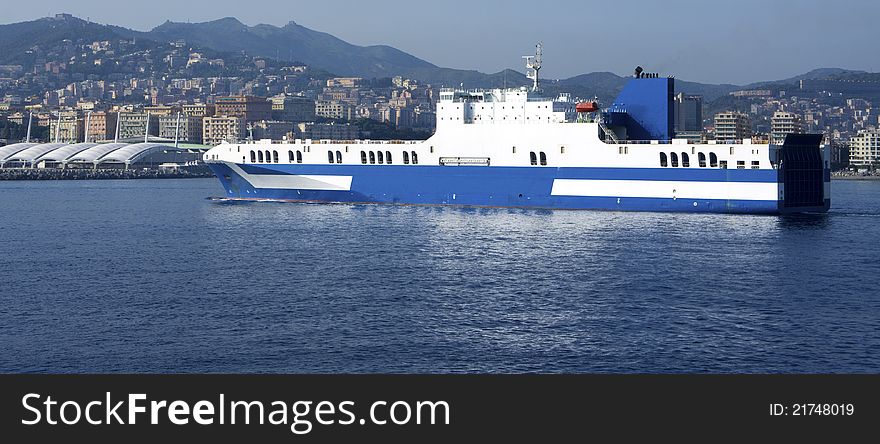 Ro/ro ferry in the port