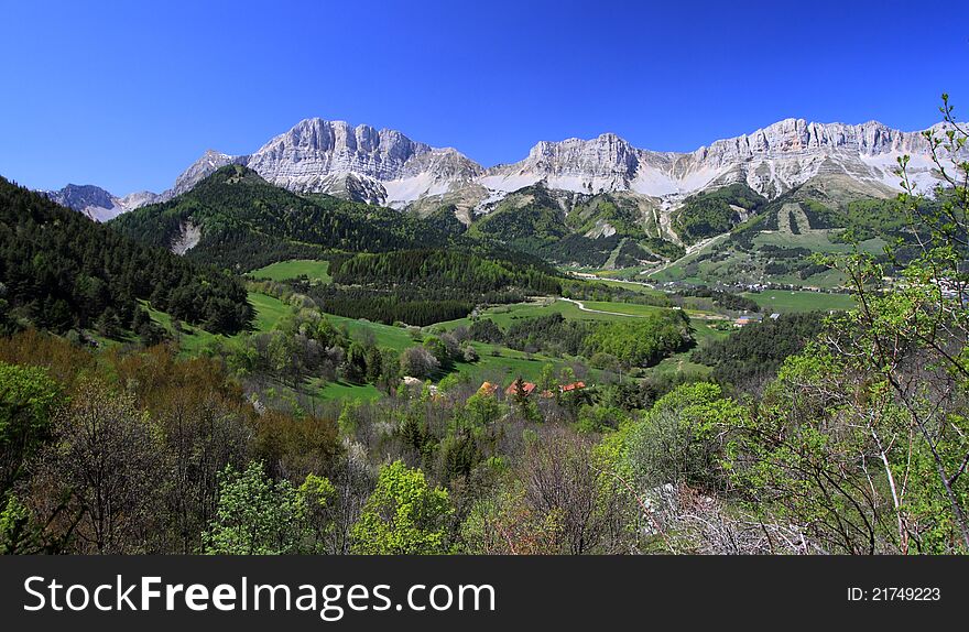 The Vercors by a sunny day, a mountain landscape near grenoble. The Vercors by a sunny day, a mountain landscape near grenoble