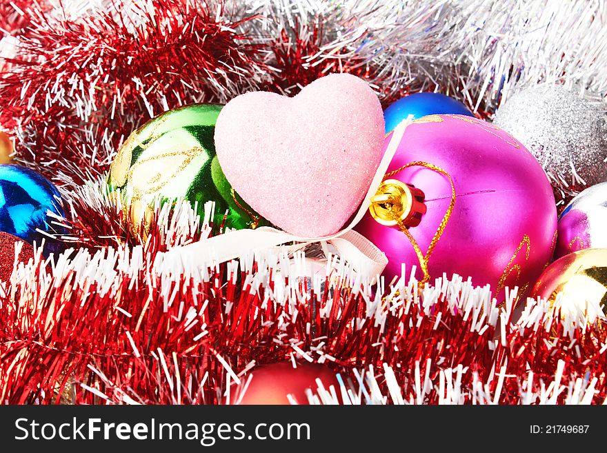 Christmas decoration and toys in different colors