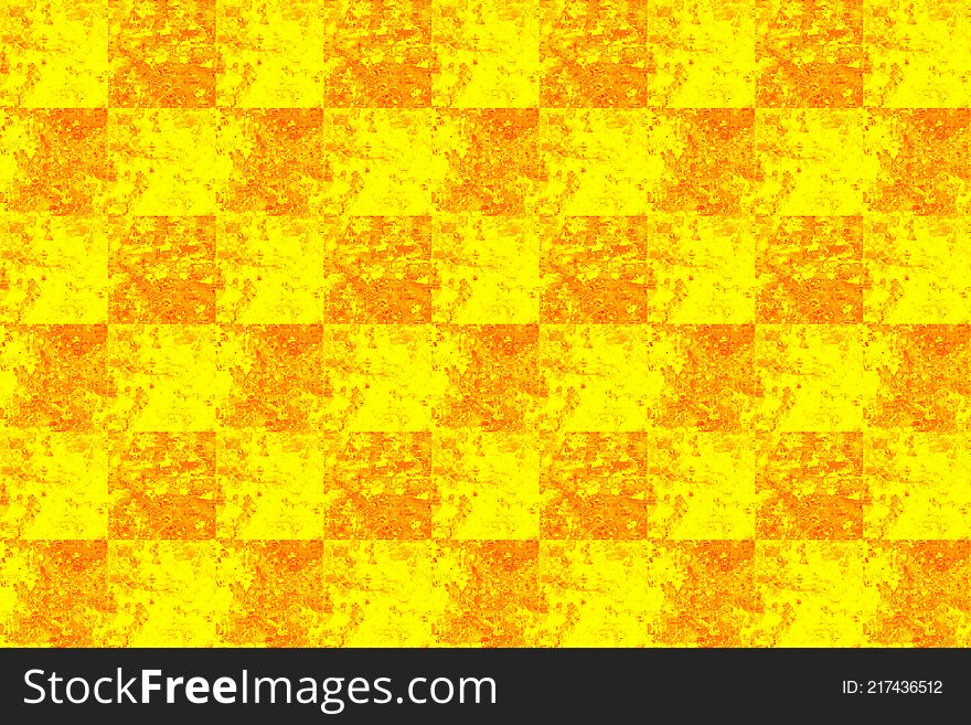 Checkered Yellow Orange Squares Background