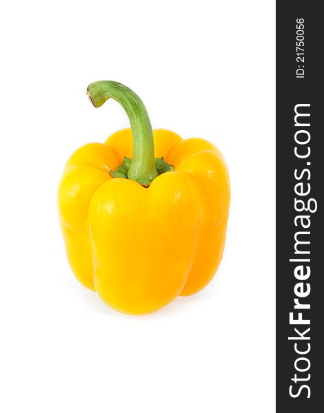 Fresh yellow pepper isolated, closeup