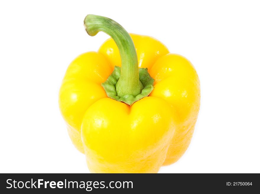 Fresh yellow pepper isolated,closeup
