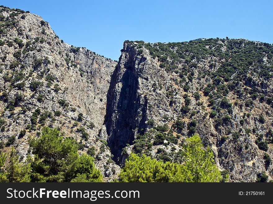 Deep canyon Saklikent in Turkey. Deep canyon Saklikent in Turkey