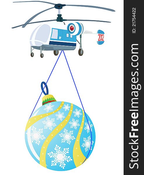 A Helicopter With Christmas Decorations.