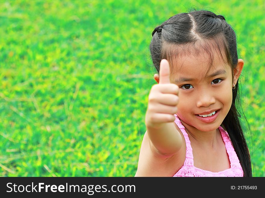 Little Girl Sitting And Posting Pictures