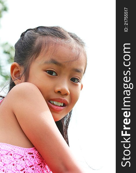 Cute Of Young Girl Playing The Park