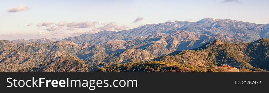 Panoramic view from Troodos mountains. Cyprus.