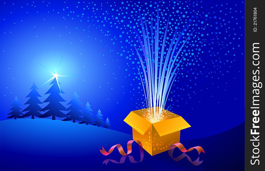 A simple Christmas background with a Gift-Box. A simple Christmas background with a Gift-Box