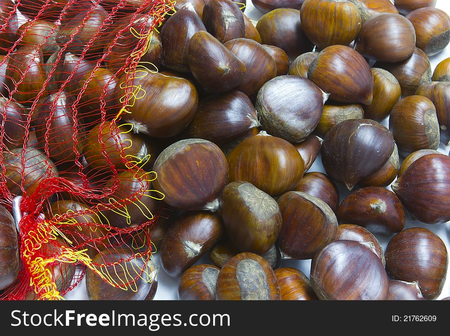 Bag with chestnuts for All Saints Day