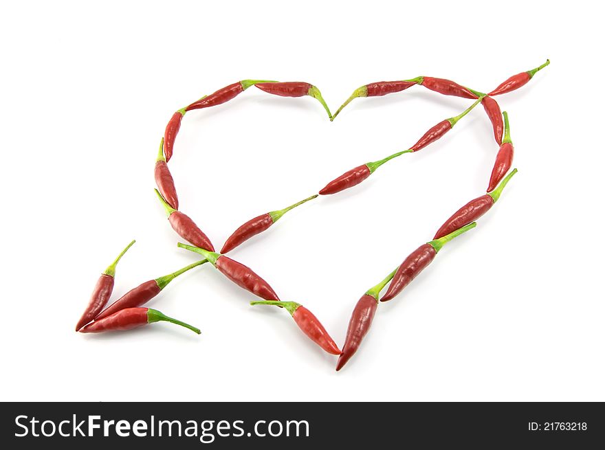 Red pepper in a shape of a heart