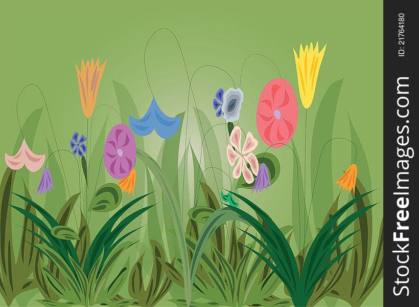 Background With Flowers And Herb