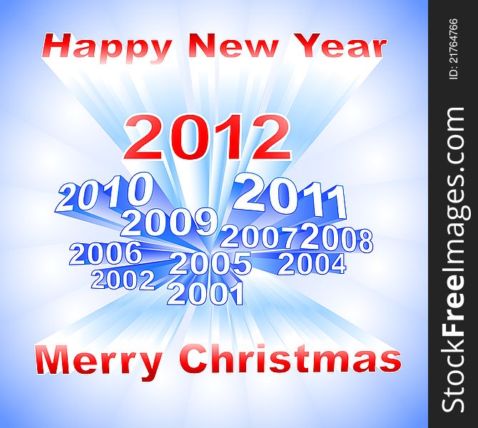 New Year 2012 light background with different years