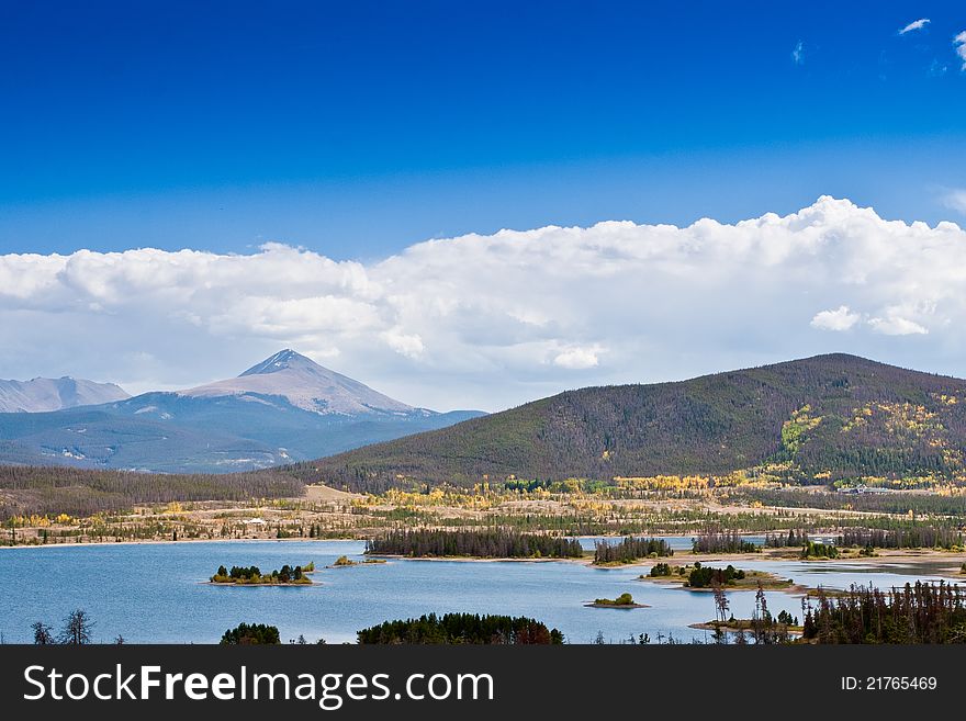 Serene view of lake and mountains in Colorado, USA. Serene view of lake and mountains in Colorado, USA