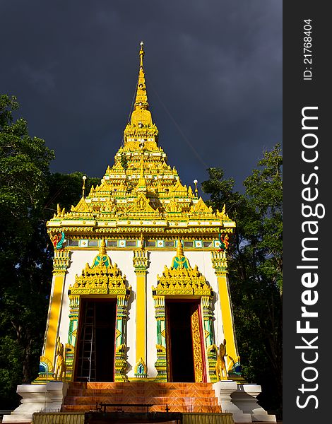 Golden Square Pagoda in the Forest. Golden Square Pagoda in the Forest.