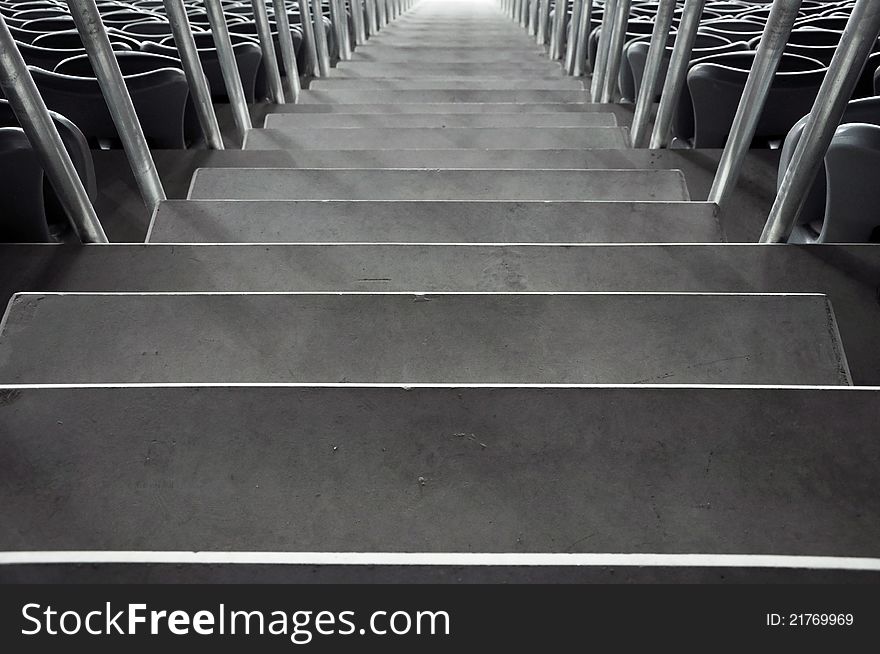 Stadium steps  in a perspective view