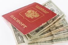 Russian Traveling Passport And Money. Stock Photo Russian Traveling Passport And Money. Stock Photo