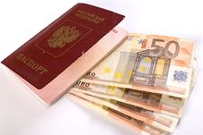 Russian Traveling Passport And Money. Stock Photo Russian Traveling Passport And Money. Stock Photo