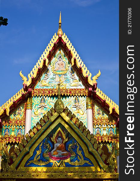 Buddhist church entrance in one of Thailand's Buddhist temples. Buddhist church entrance in one of Thailand's Buddhist temples.