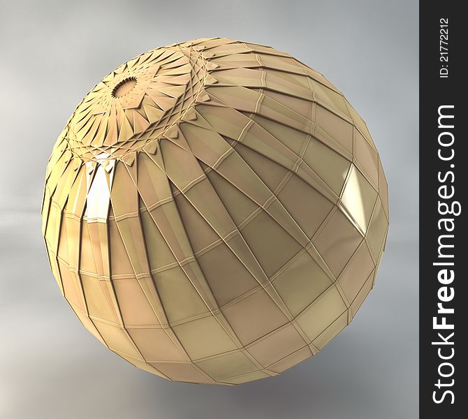 3d shiny sphere with conceptual form