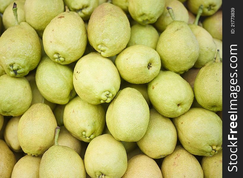 Pile of fresh green pear. Pile of fresh green pear