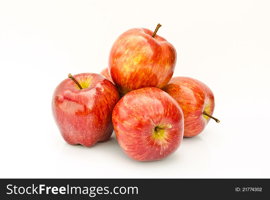 Group of apples on white background