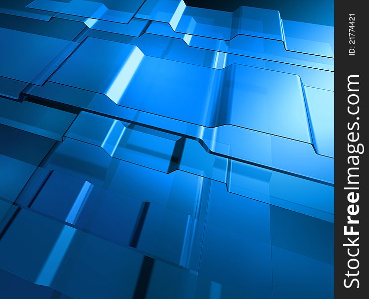 Transparent blue levels grid high technology concept background