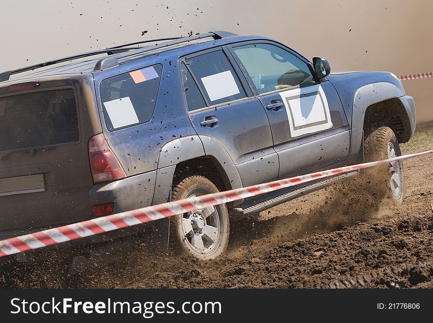 Off road auto rally raid 4X4 sprint race.